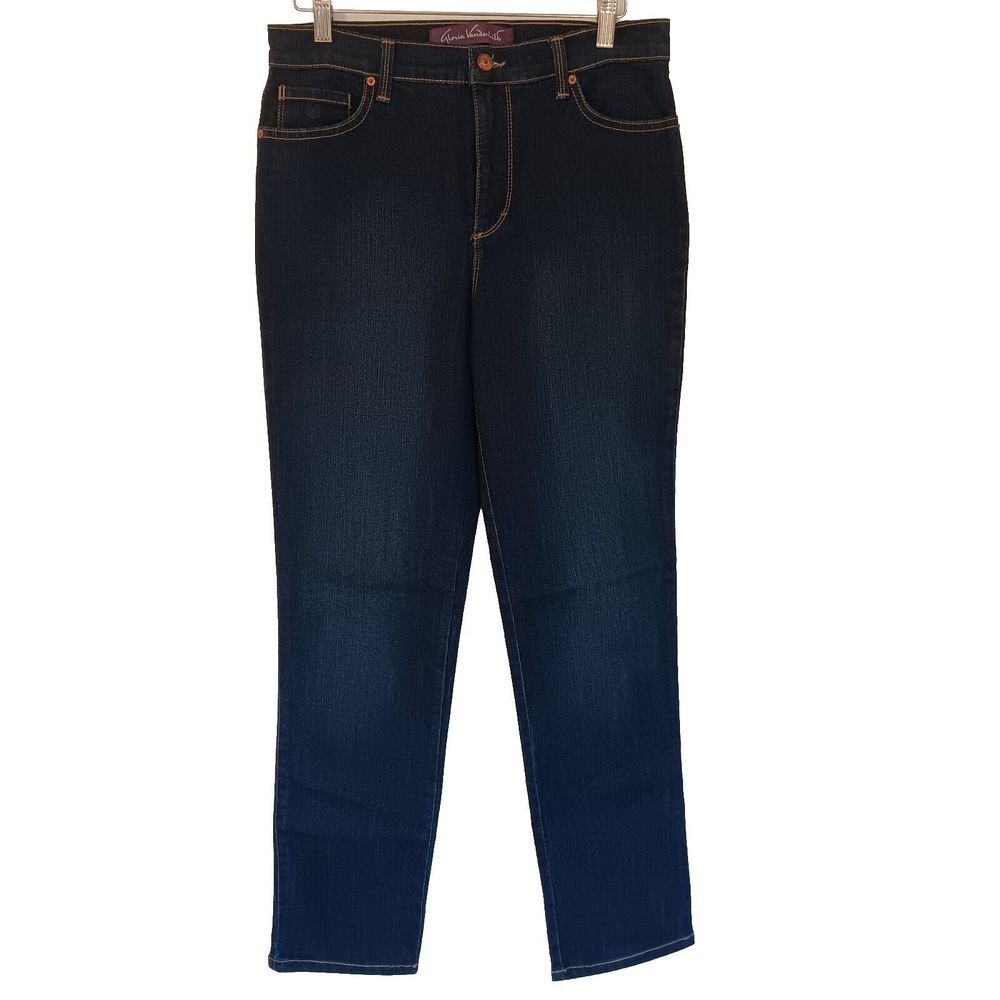 Gloria Vanderbilt Amanda Straight Leg Dark Wash Jeans, Size 6